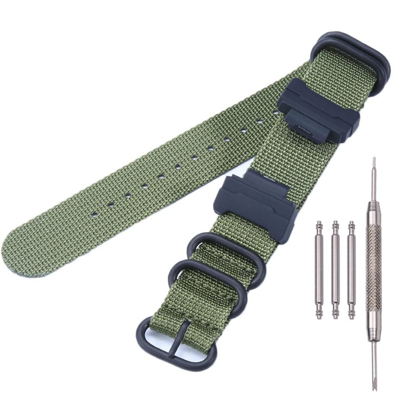 MCXGL Heavy duty nylon watch strap + Adapter 16mm Replacement for GShock Dw5600 GW6900 GA110 GA120 GA100 mens watch band - Image 1